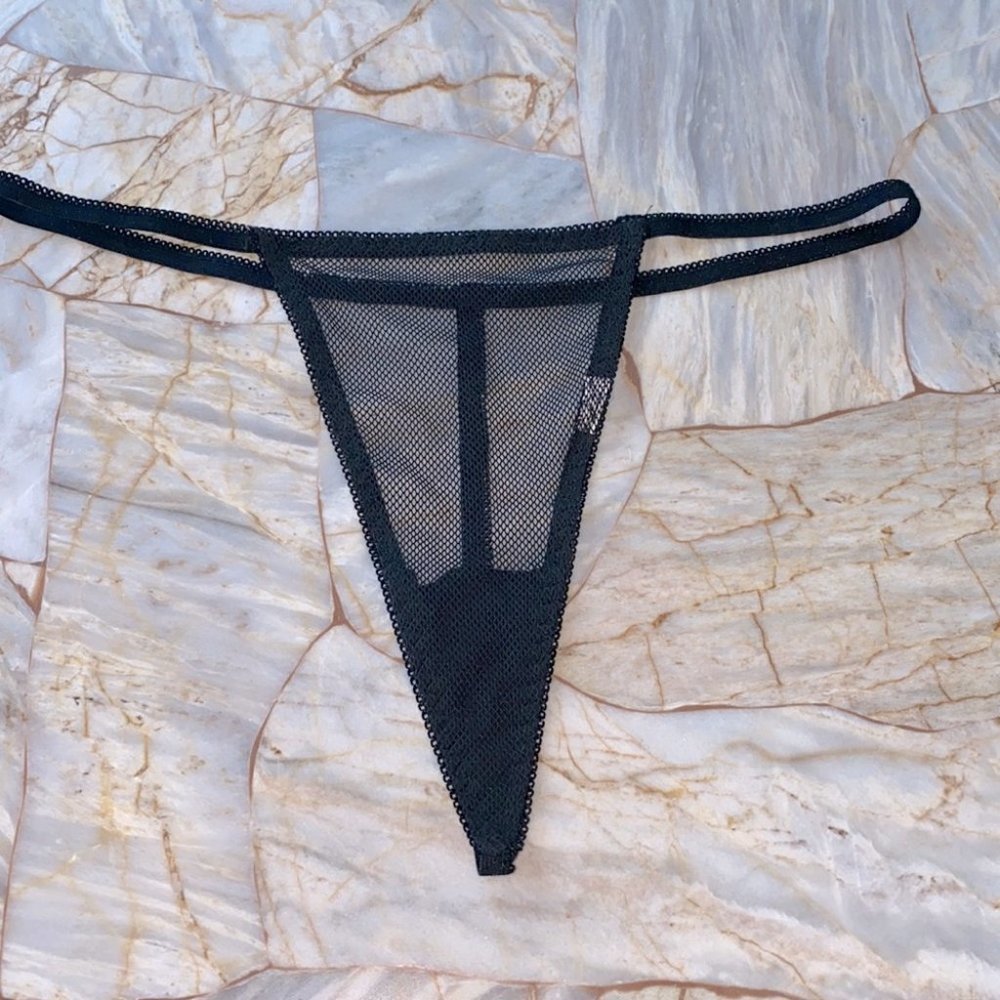 Rare Sexy Little Things Vintage Sheer Mesh V-String Very Sexy Thong Panty Small